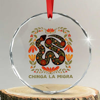 Immigrant Rights Crystal Glass Ornament Chinga La Migra TS10