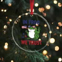 In Frog We Trust Crystal Glass Ornament Patriotic Portland Frogs Protest TS02