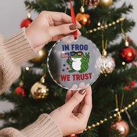 In Frog We Trust Crystal Glass Ornament Patriotic Portland Frogs Protest - Wonder Print Shop
