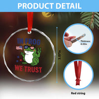 In Frog We Trust Crystal Glass Ornament Patriotic Portland Frogs Protest TS02