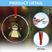 In Frog We Trust Crystal Glass Ornament Patriotic Portland Frogs Protest American Flag TS02