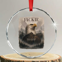 In Loving Memory of Jackie Eagle Memorial Portrait Crystal Glass Ornament 2012 2026 Legacy Of Strength Wilderness Tribute