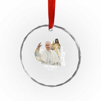 In Loving Memory of Pope Francis Crystal Glass Ornament Viva il Papa 1936-2025 TS02