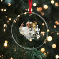 In Loving Memory of Pope Francis Crystal Glass Ornament Viva il Papa 1936-2025 - Wonder Print Shop