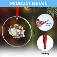 In Loving Memory of Pope Francis Crystal Glass Ornament Viva il Papa 1936-2025 - Wonder Print Shop