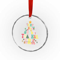 In My Holly Jolly Teacher Era Xmas Groovy Christmas Tree Crystal Glass Ornament TS02