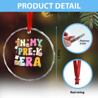 In My Pre-K Era Crystal Glass Ornament Girl Back To School Cute PreSchool Teacher TS10