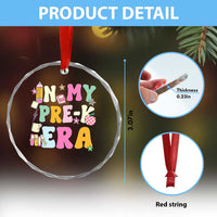 In My Pre-K Era Crystal Glass Ornament Girl Back To School Cute PreSchool Teacher - Wonder Print Shop