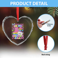 In My Squishy Era Heart Crystal Glass Ornament Cute Kawaii Pastel Dumpling Graphic