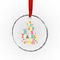 In My Very Merry Teacher Era Xmas Groovy Christmas Tree Crystal Glass Ornament TS02