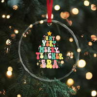 In My Very Merry Teacher Era Xmas Groovy Christmas Tree Crystal Glass Ornament TS02
