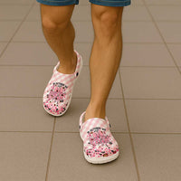 In October We Wear Pink Clogs Shoes Pink Pretty Bow Pastel Gingham - Wonder Print Shop