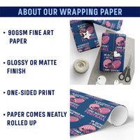 In October We Wear Pink Football Breast Cancer Awareness Wrapping Paper Roll Pink Ribbon Checkered Game Day - Wonder Print Shop