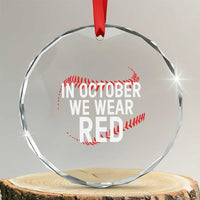 In October We Wear Red Crystal Glass Ornament Philadelphia Baseball Phillies TS10