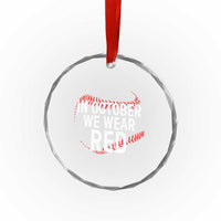 In October We Wear Red Crystal Glass Ornament Philadelphia Baseball Phillies TS10