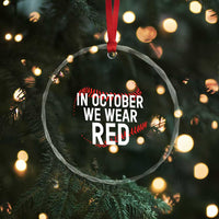 In October We Wear Red Crystal Glass Ornament Philadelphia Baseball Phillies TS10