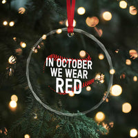 In October We Wear Red Crystal Glass Ornament Philadelphia Baseball Phillies - Wonder Print Shop