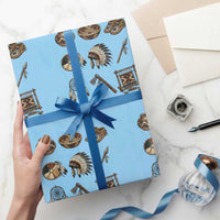 Indigenous Cultural Artifacts Wrapping Paper Roll Native American Heritage Graphic