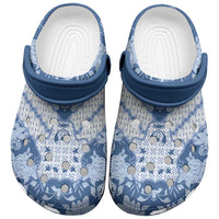 Indonesia Javanese Batik Clogs Shoes Nelson Mandela Madiba Blue - Wonder Print Shop