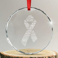 Inspirational Breast Cancer Awareness Crystal Glass Ornament Pink Ribbon Support TS02