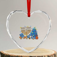 Interfaith Christmas Hanukkah Heart Crystal Glass Ornament Celebration Festival Of Lights Gift - Wonder Print Shop