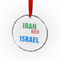 Iran And Israel Political Satire Crystal Glass Ornament The Great Beer Struggle