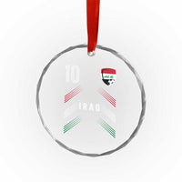 Iraq Soccer Sports Graphic Number 10 Jersey Style Crystal Glass Ornament Proud Iraqi Football Fans Game Day Pride