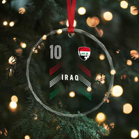 Iraq Soccer Sports Graphic Number 10 Jersey Style Crystal Glass Ornament Proud Iraqi Football Fans Game Day Pride