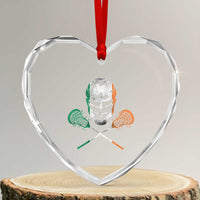 Ireland Lacrosse Heart Crystal Glass Ornament Irish Flag Ireland - Wonder Print Shop
