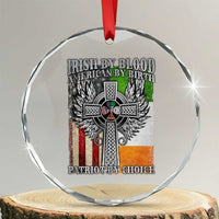 Irish Americans Crystal Glass Ornament Irish By Blood American By Birth Patriot By Choice Celtic Cross - Wonder Print Shop