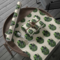 Irish Leprechaun Skull Wrapping Paper Roll St Patricks Day Party Gift