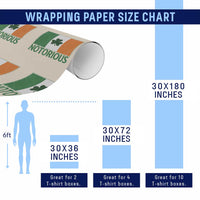 Irish Pride Boxing Fighting Notorious Wrapping Paper Roll Vintage Ireland Flag Irish Retro Throwback