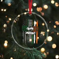 Irish Pride Crystal Glass Ornament American Flag Celtic Cross St Patricks Day - Wonder Print Shop
