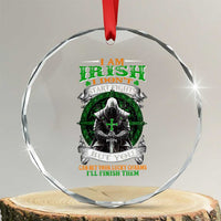 Irish Pride Crystal Glass Ornament I Am Irish I Don't Start Fights But You Can Bet Your Lucky Charms - Wonder Print Shop