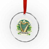 Irish Pride Crystal Glass Ornament Ireland Forever Erin Go Bragh Est 1922 Harp Shamrock - undefined
