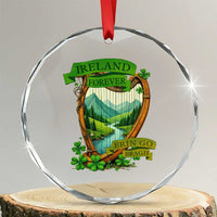 Irish Pride Crystal Glass Ornament Ireland Forever Erin Go Bragh Harp Shamrock - Wonder Print Shop