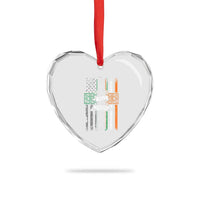 Irish Pride Heart Crystal Glass Ornament American Flag Celtic Cross St Patricks Day - Wonder Print Shop