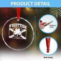 Irish-Scots Irish Scottish Crystal Glass Ornament O'Scottish Vintage Shamrock - undefined