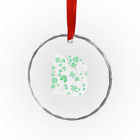 Irish Shamrock Cat Graphic Crystal Glass Ornament Saint Patrick Day for Cat Lovers TS02