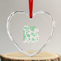 Irish Shamrock Cat Graphic Heart Crystal Glass Ornament Saint Patrick Day for Cat Lovers - Wonder Print Shop