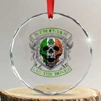 Irish Viking Crystal Glass Ornament Irish To The Bone Vintage Ireland Flag Skull - Wonder Print Shop