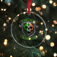 Irish Viking Crystal Glass Ornament Irish To The Bone Vintage Ireland Flag Skull - Wonder Print Shop