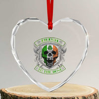 Irish Viking Heart Crystal Glass Ornament Irish To The Bone Vintage Ireland Flag Skull - Wonder Print Shop
