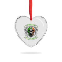 Irish Viking Heart Crystal Glass Ornament Irish To The Bone Vintage Ireland Flag Skull - Wonder Print Shop