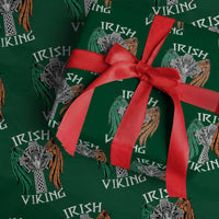 Irish Viking Wrapping Paper Roll Vintage Shamrock Celtic Viking Skull - Wonder Print Shop