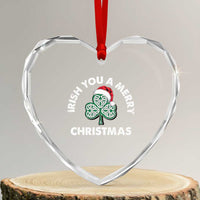 Irish Xmas Heart Crystal Glass Ornament Irish You A Merry Christmas Celtic Shamrock - Wonder Print Shop