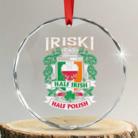 Iriski Half Irish Half Polish Crystal Glass Ornament Polish St Patricks Day Eagle - Wonder Print Shop