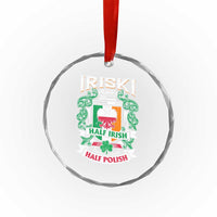 Iriski Half Irish Half Polish Crystal Glass Ornament Polish St Patricks Day Eagle - Wonder Print Shop