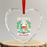 Iriski Half Irish Half Polish Heart Crystal Glass Ornament Polish St Patricks Day Eagle - Wonder Print Shop
