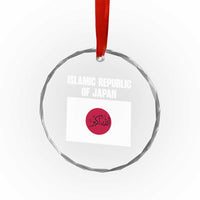 Islamic Republic of Japan Arabic Calligraphy Flag Crystal Glass Ornament Allahu Akbar Presidential Gaffe Satirical